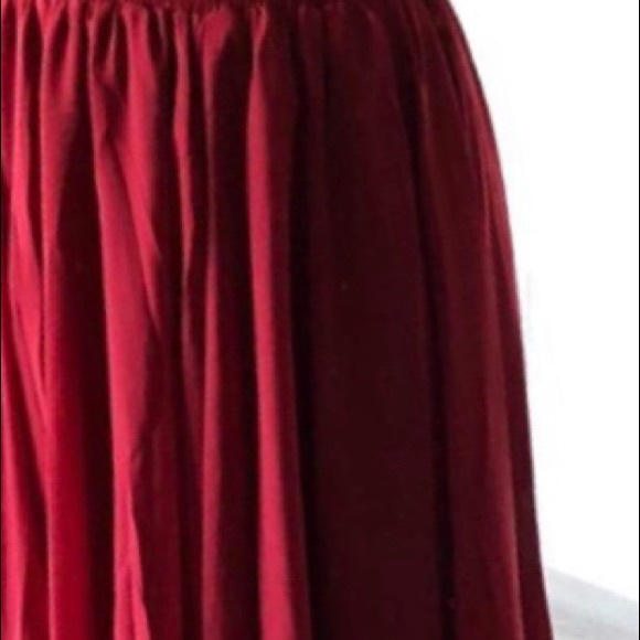 Red Chiffon Maxi Skirt - Picture 3 of 5